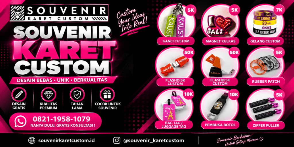 Souvenir karet Custom Terpercaya di Indonesia