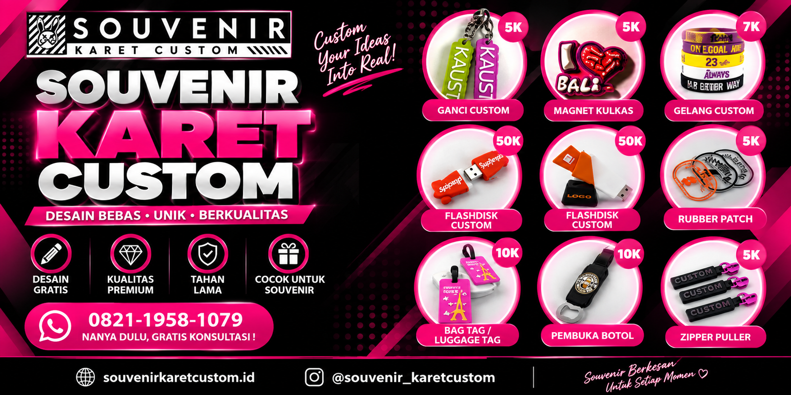 Souvenir karet Custom Terpercaya di Indonesia